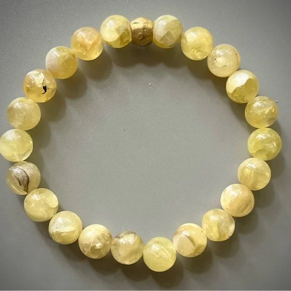 Brazilian Natural Golden Mica Handcrafted Bead Bracelet - Picture 5 of 5